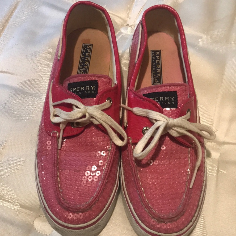 Pink sequin Sperry